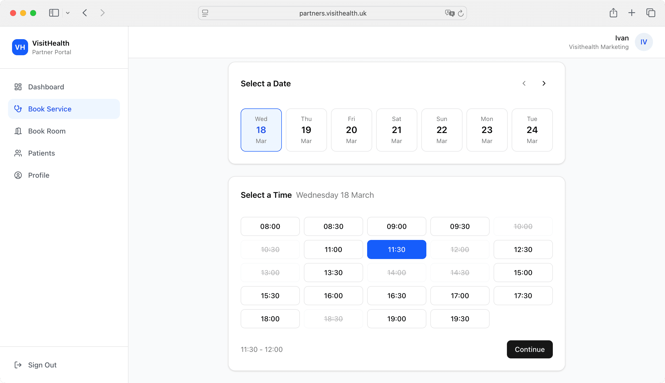 Date and time — synced with Medesk